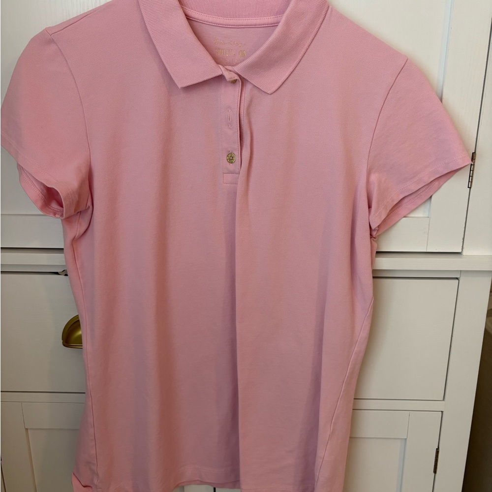 LILLY PULITZER Luxletic Pink Polo Large